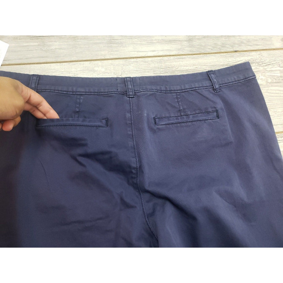 CASLON Women's Cotton Navy Blue Khaki Style Chino Pants Size 16 16w 40x30 - Picture 3 of 11